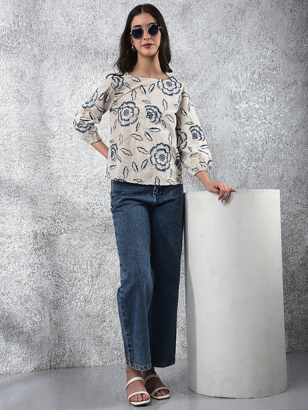 Effortless Floral Embroidered Chic Top