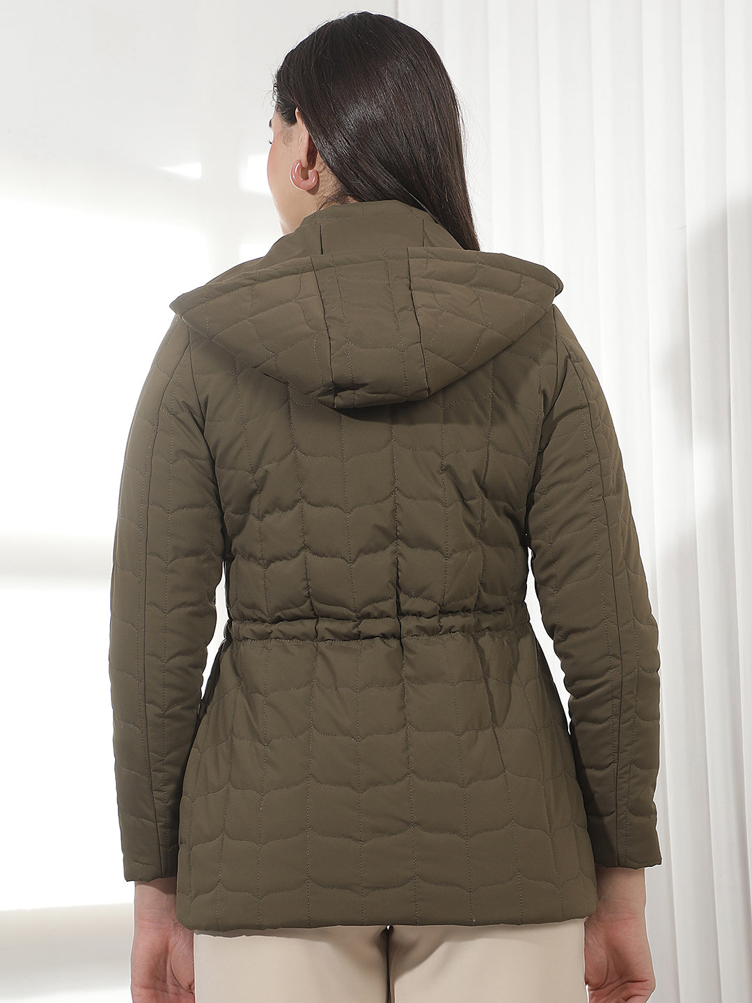 Olive Hooded Puffer Jacket