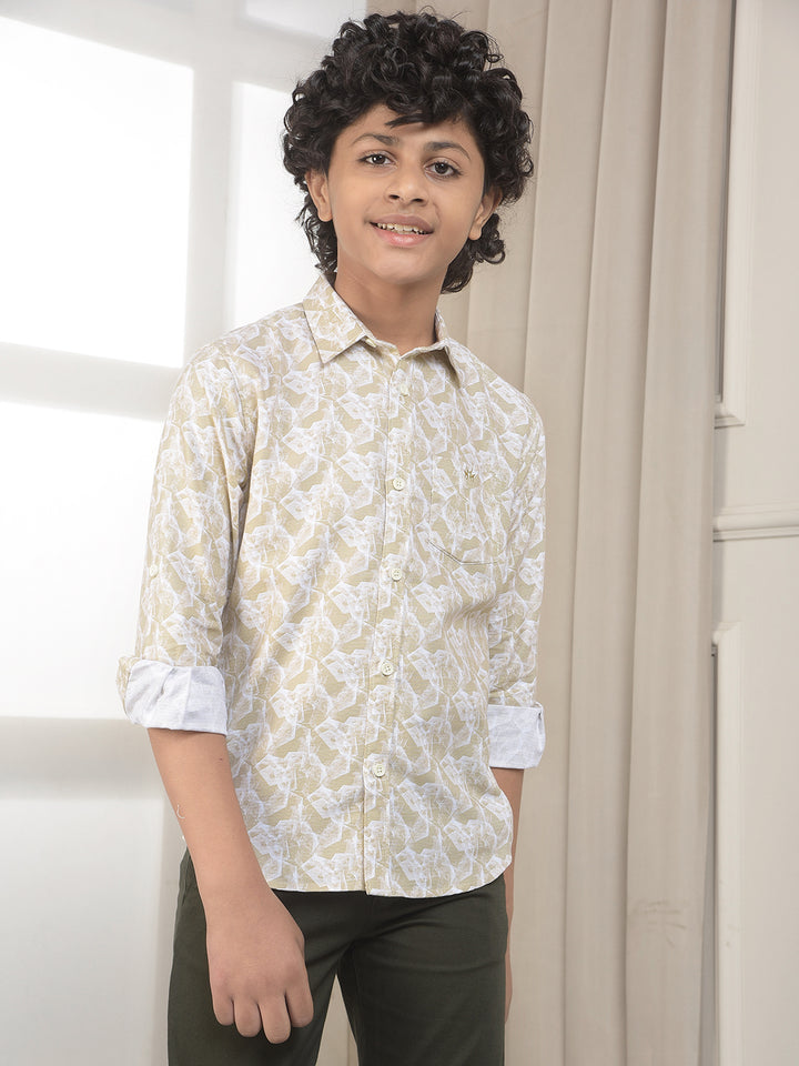Olive Paisley Print Shirt