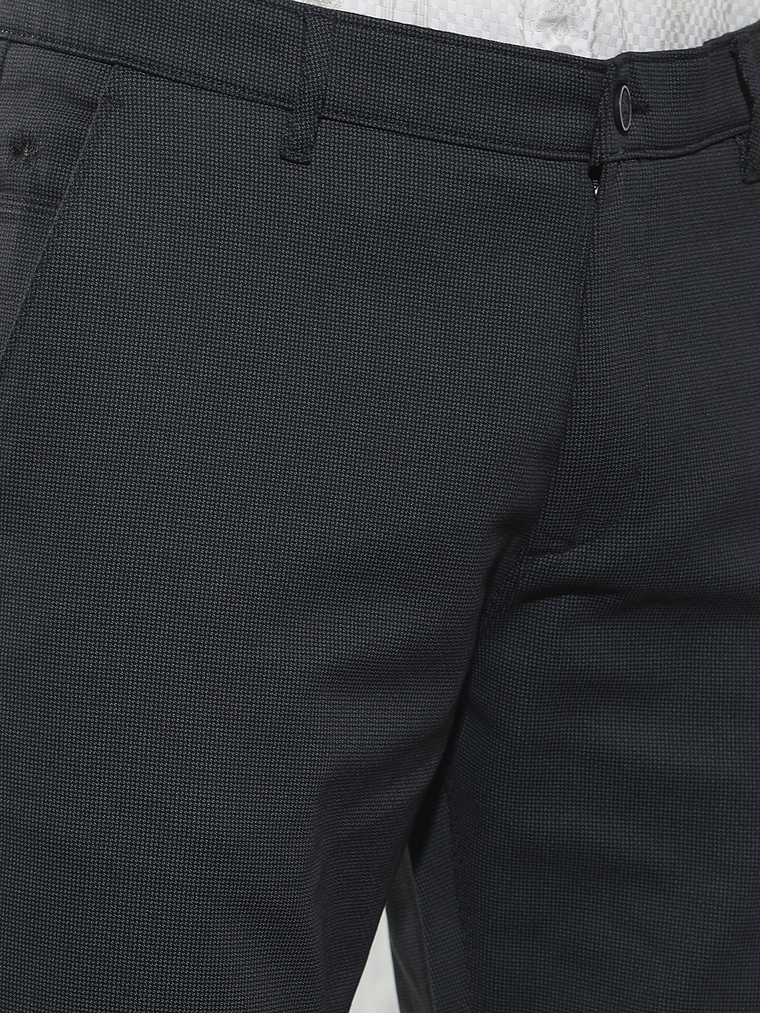 Black Printed Straight Trousers