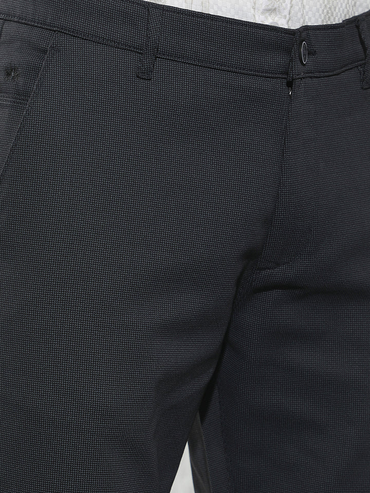 Black Printed Straight Trousers