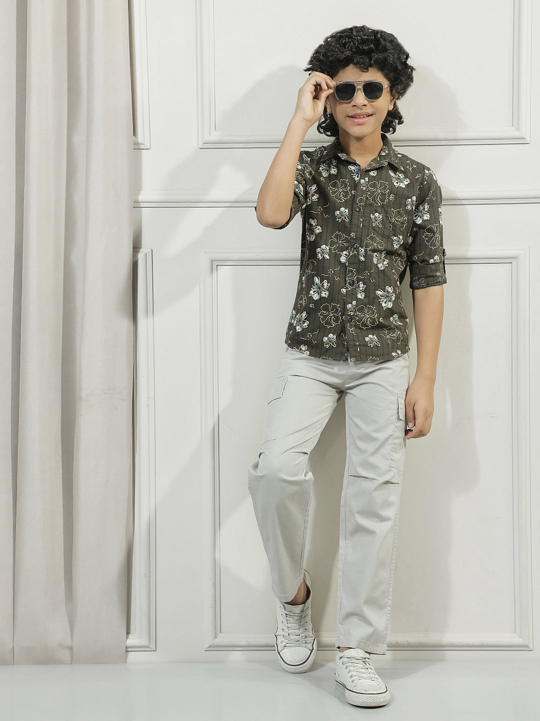 Green Floral Print Shirt