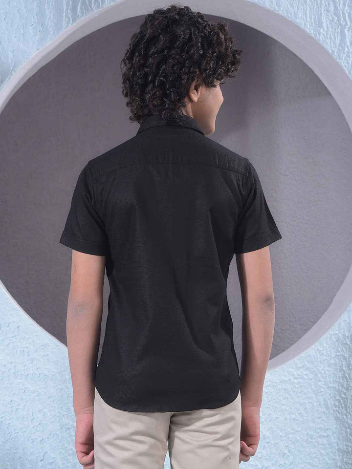 Black Typographic Print Shirt