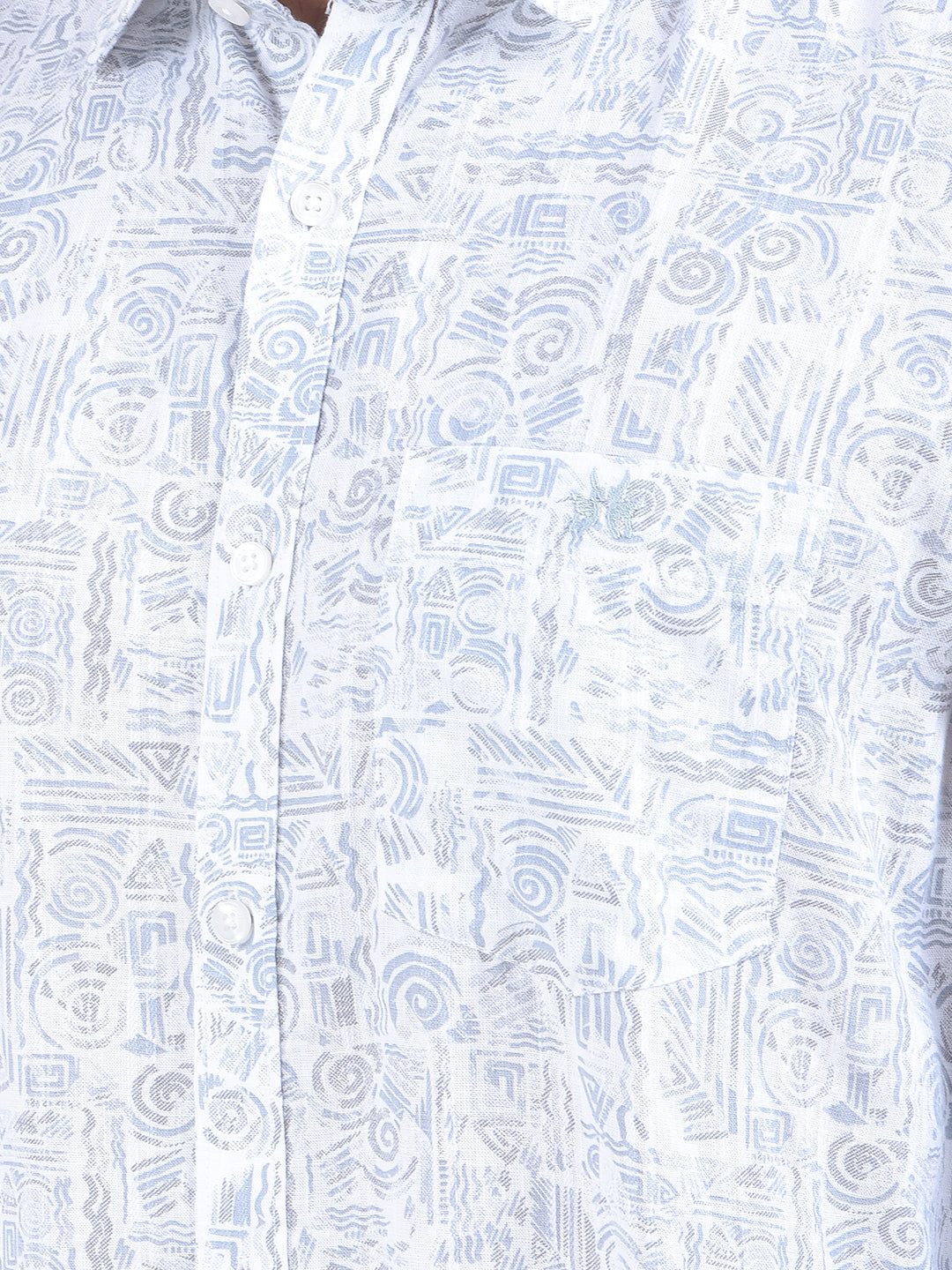 Grey Printed 100% Cotton Shirt
