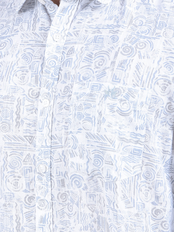 Grey Printed 100% Cotton Shirt