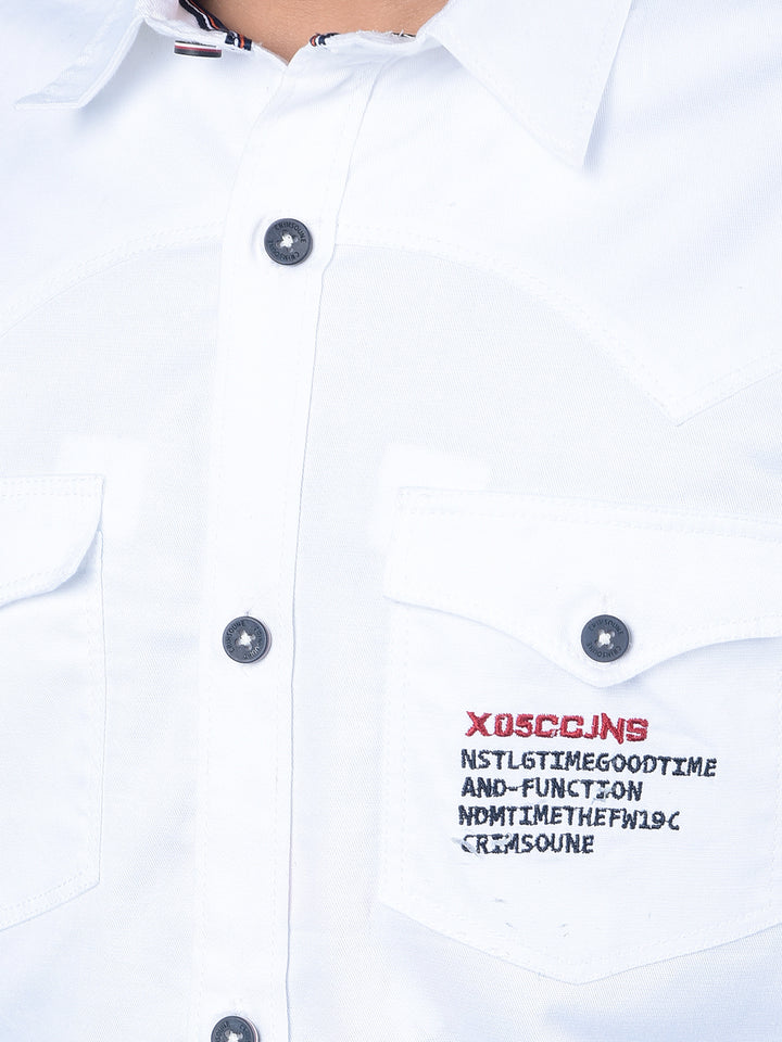 White Double-Pocket Shirt