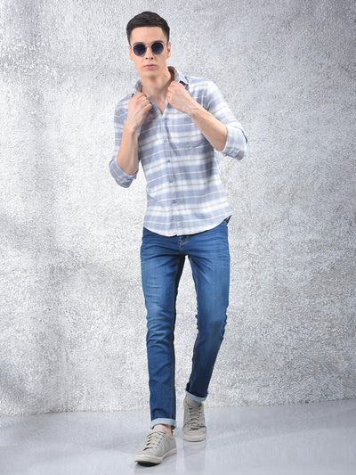 Grey Checked Shirt-Men Shirts-Crimsoune Club