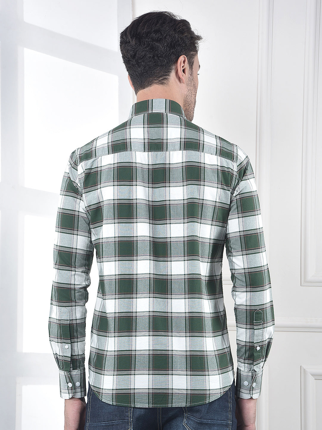 Green Checked 100% Cotton Shirt