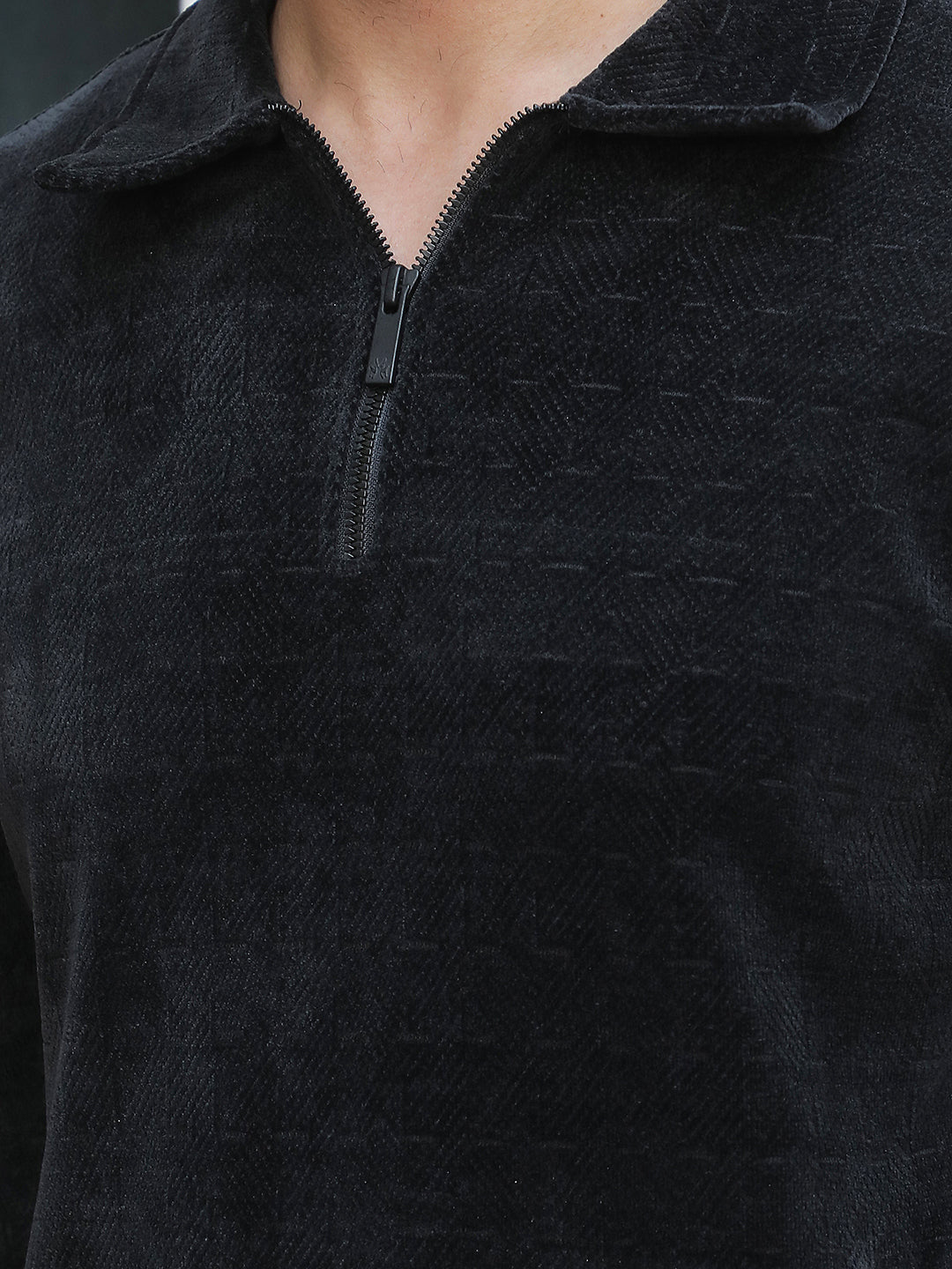 Modern Void Black Jacquard Sweatshirt