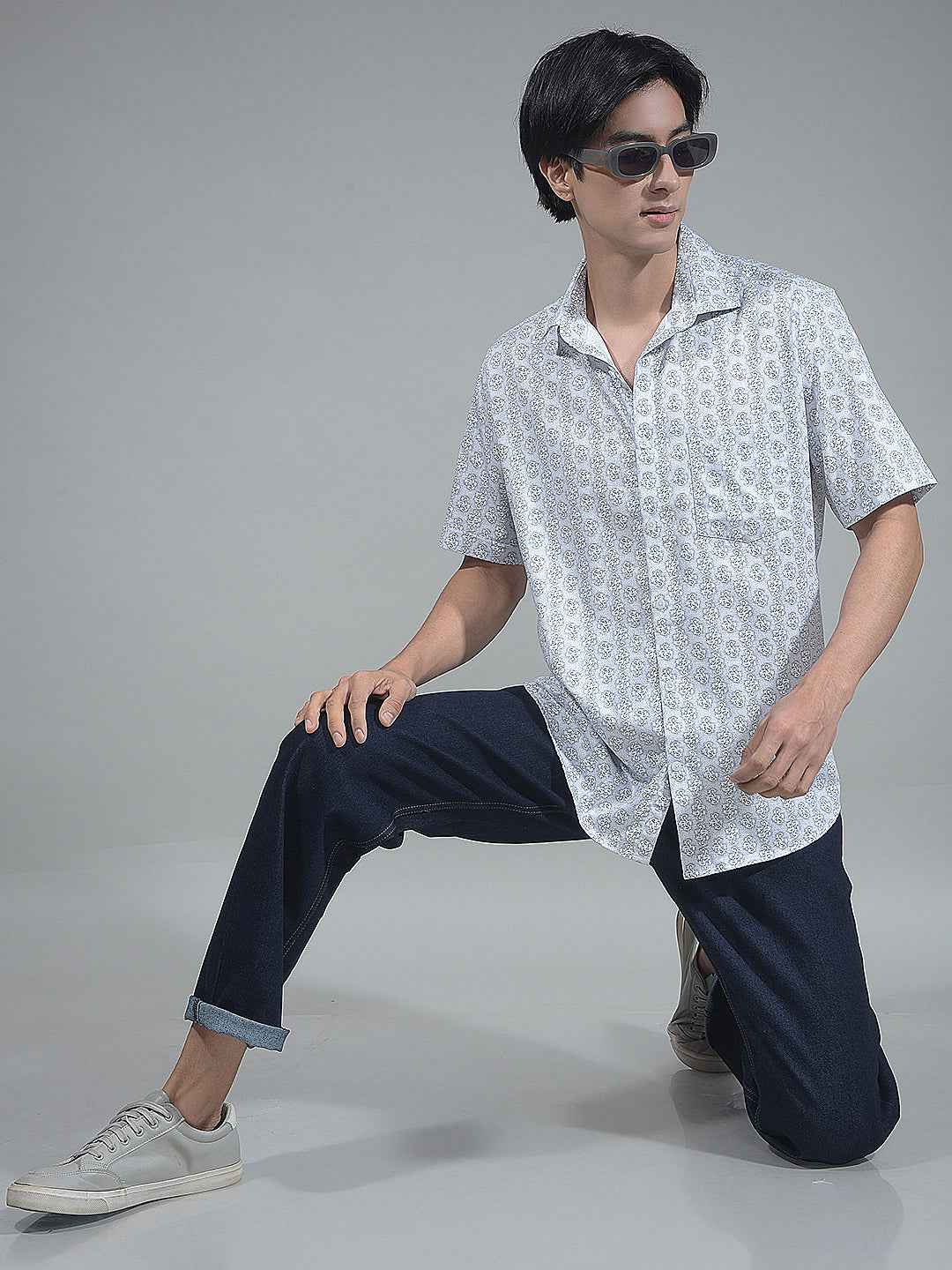 Navy Blue Straight Jeans