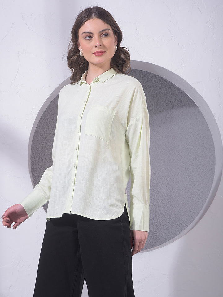 Light Green Long Sleeves Shirt - Women Shirts