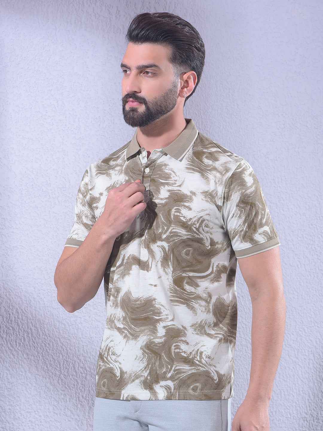 Brown Printed T-Shirt