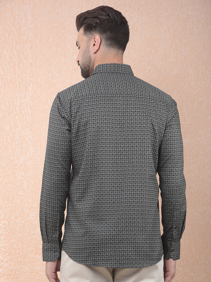 Green Printed 100% Cotton Shirt