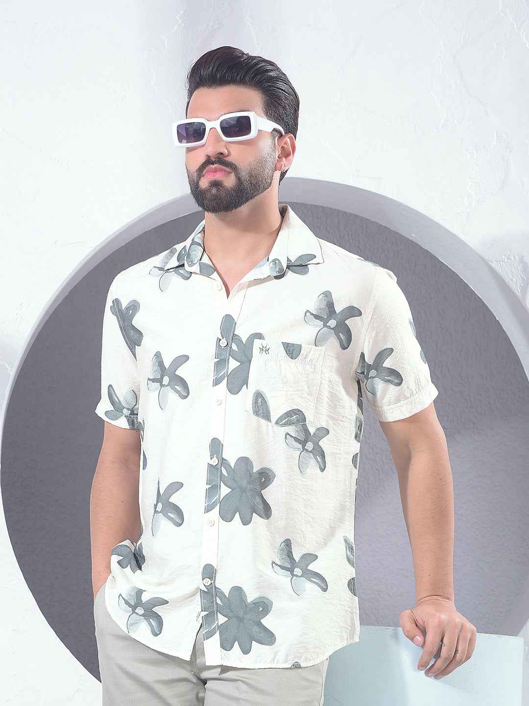 Green Floral Print Shirt