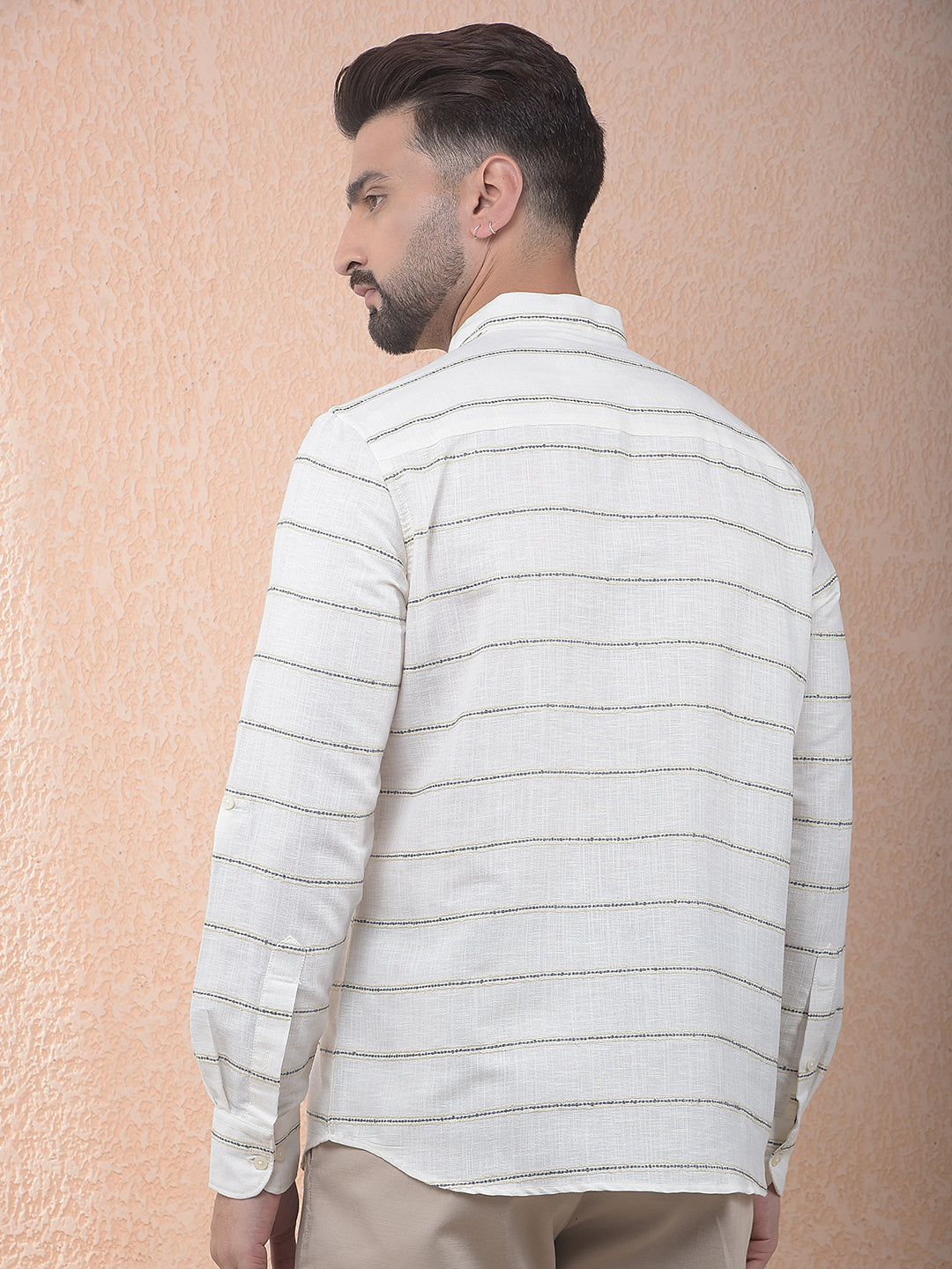White Subtle Stripe Kurta