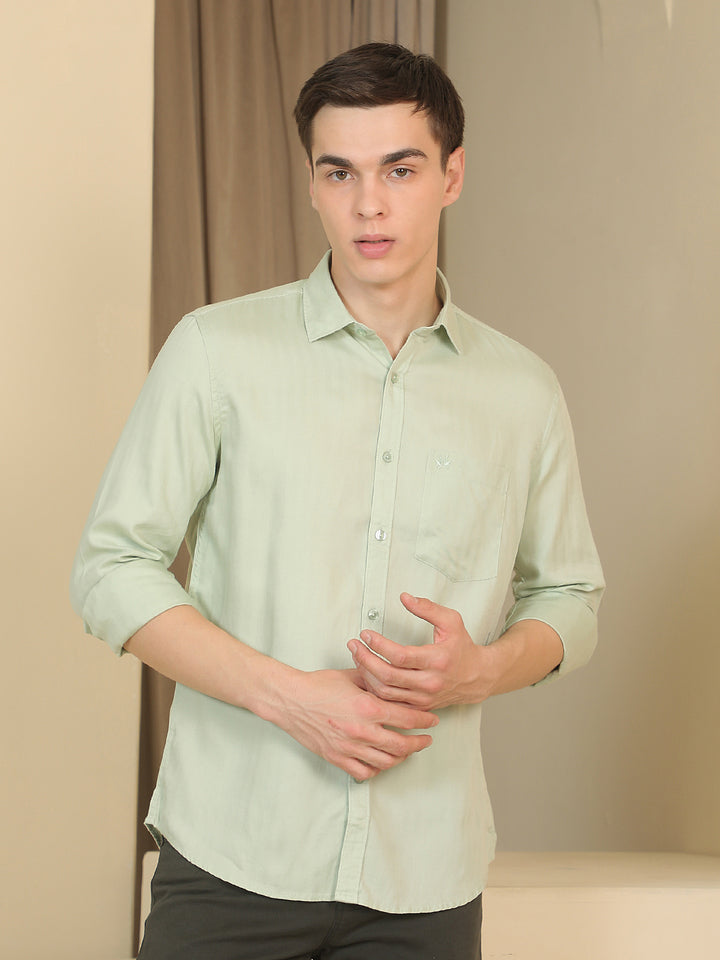 Green Vertical Stripes Shirt
