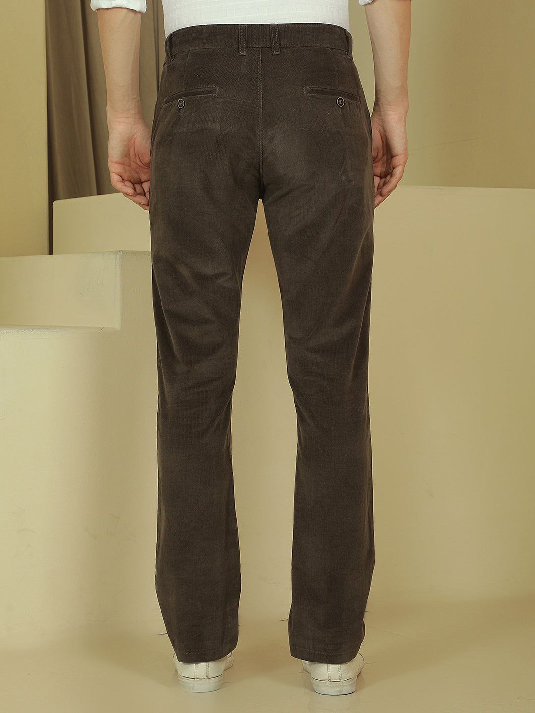 Olive Straight Corduroy Trousers