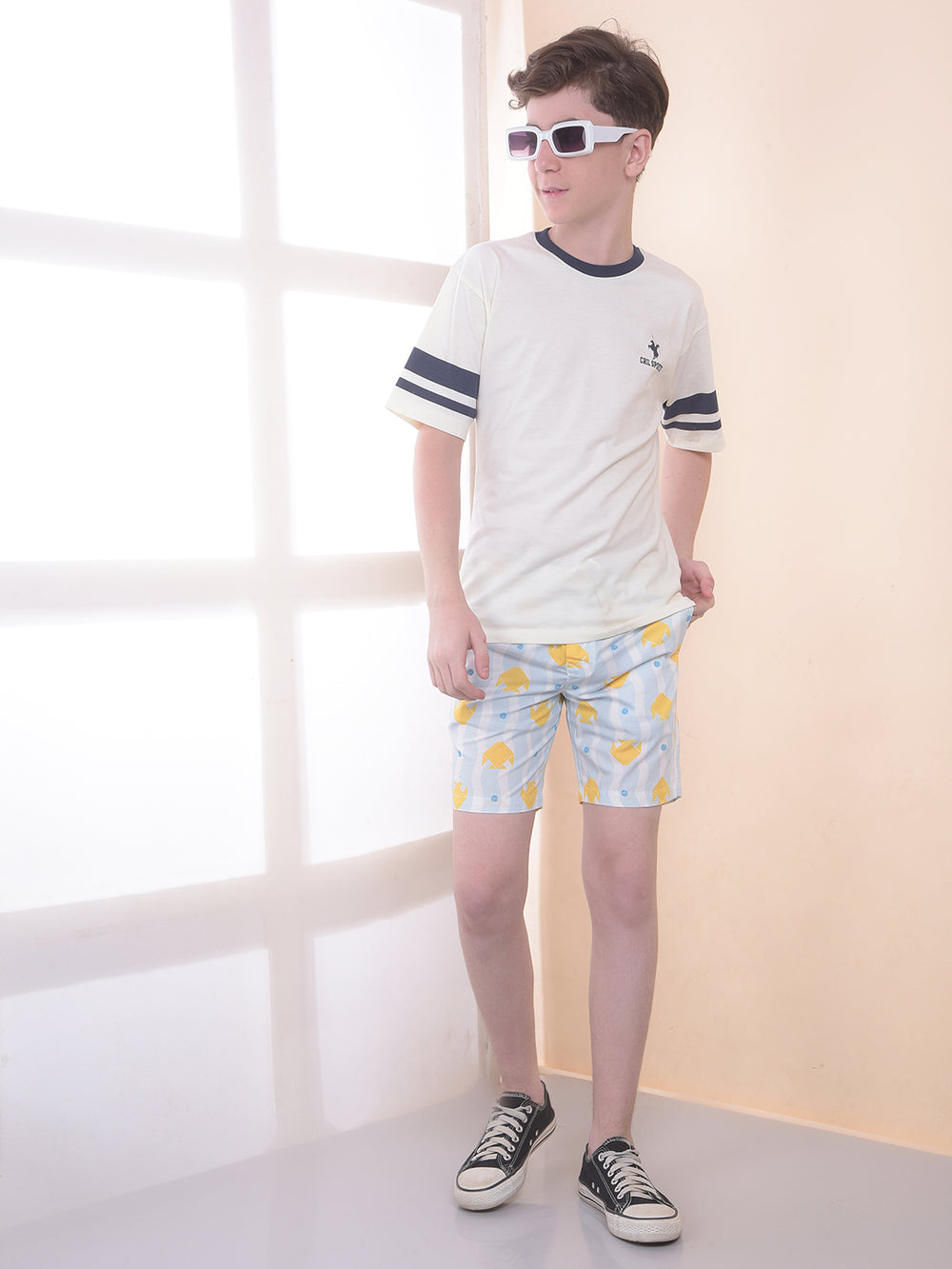 Sky Blue 100% Cotton Graphic Print Boxers