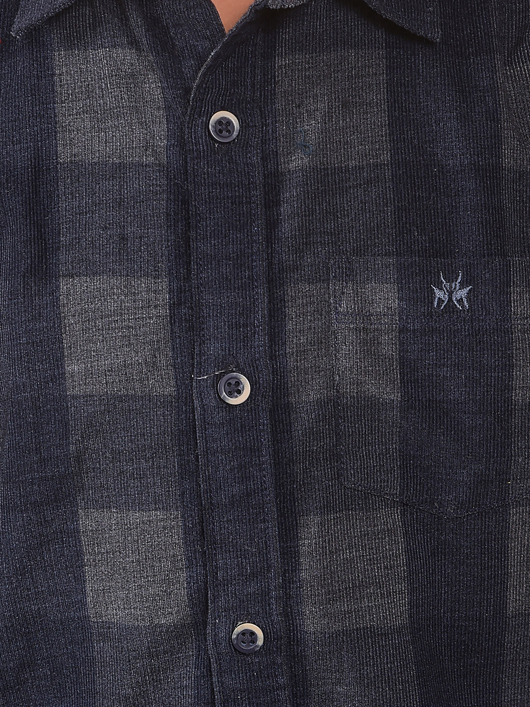 Blue Checked Corduory Shirt