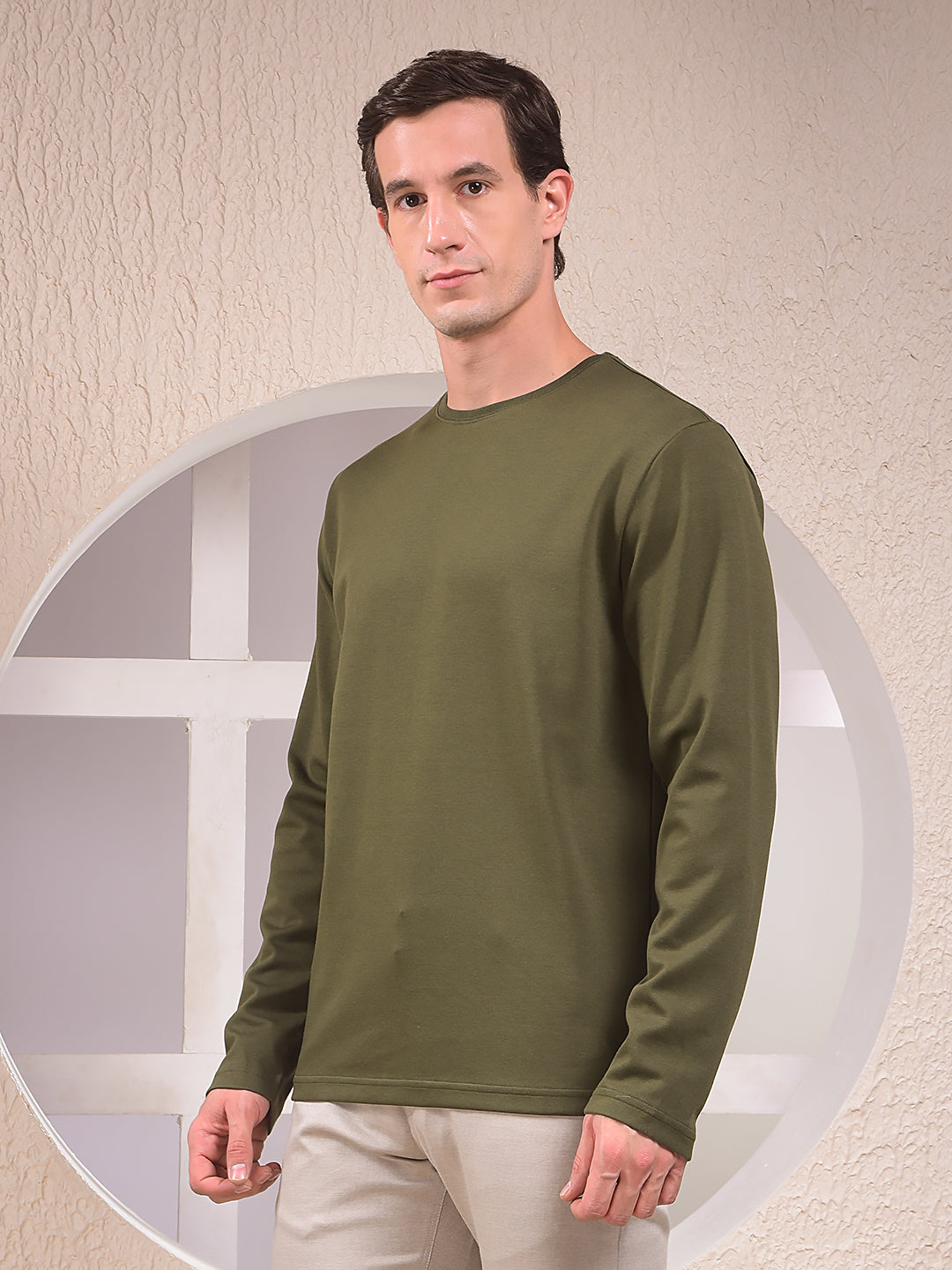 Olive Crew Neck Sweatshirt