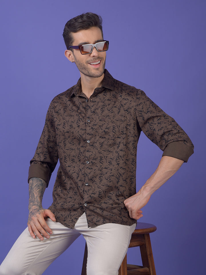 Brown Printed Shirt