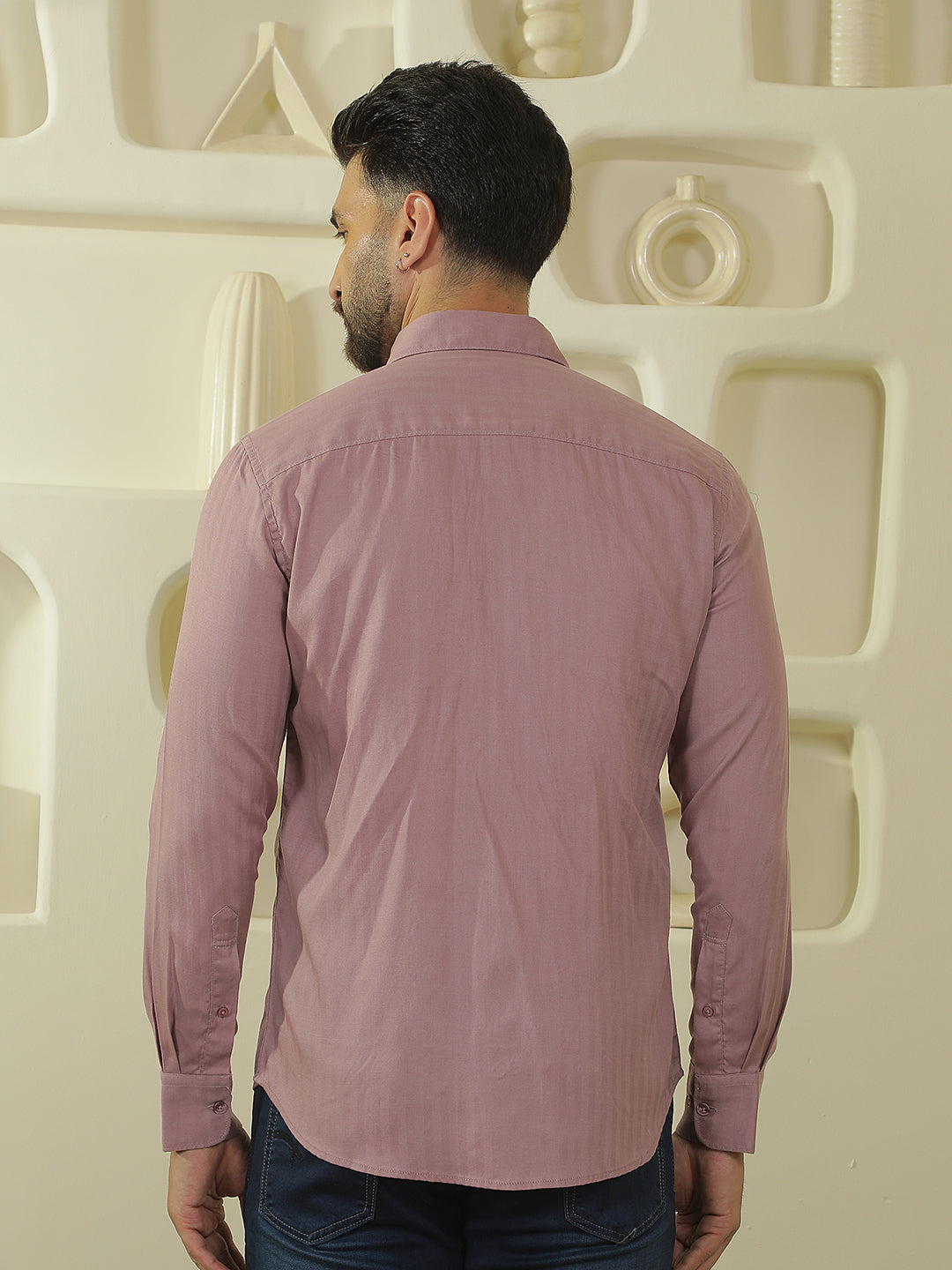 Pink Vertical Stripes Shirt