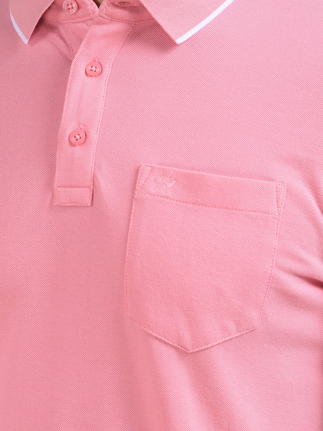 Pink Polo Neck T-Shirt