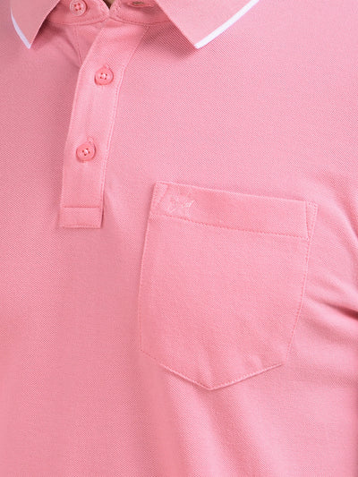 Pink Polo Neck T-Shirt