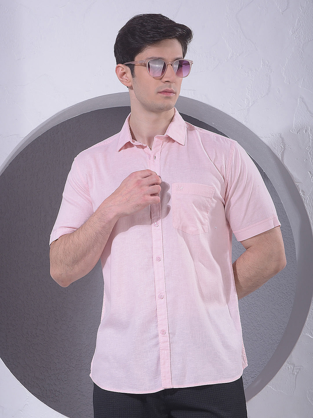 Soft Peach Linen Shirt