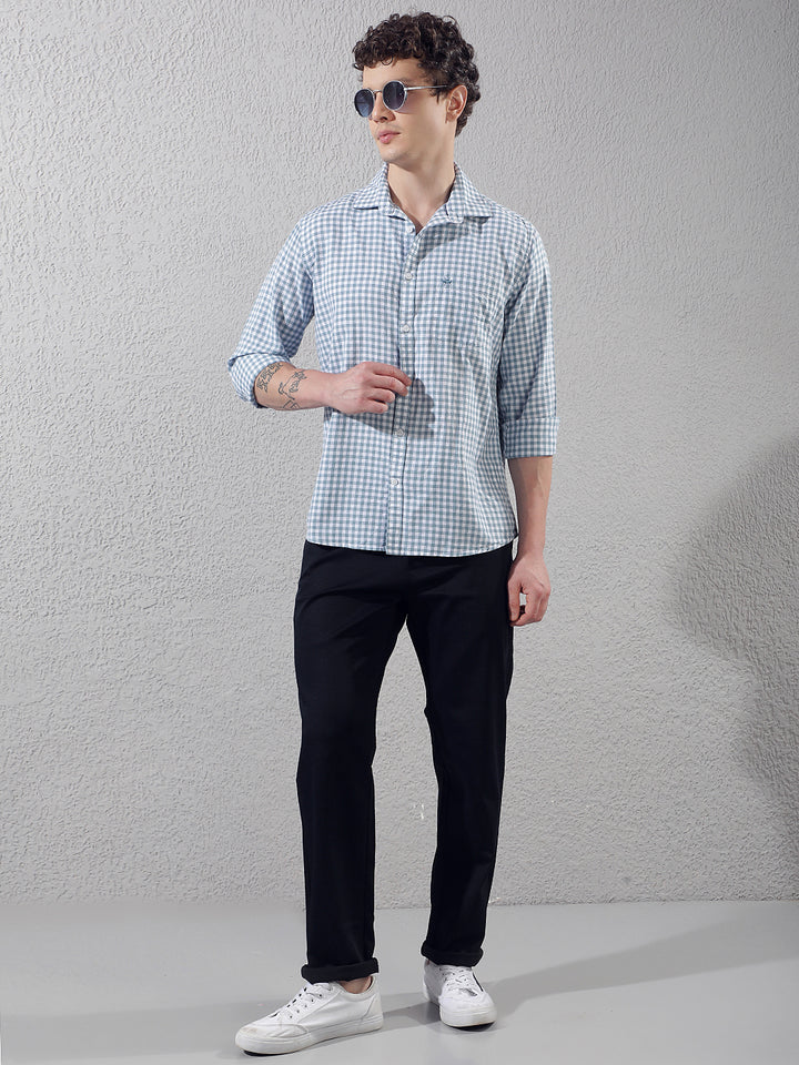 Navy Blue Printed Trousers