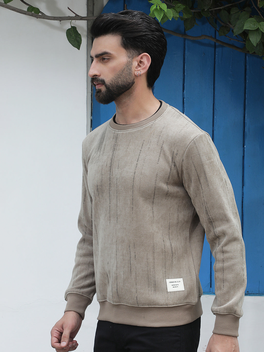 Brown Abstract Print Sweatshirt