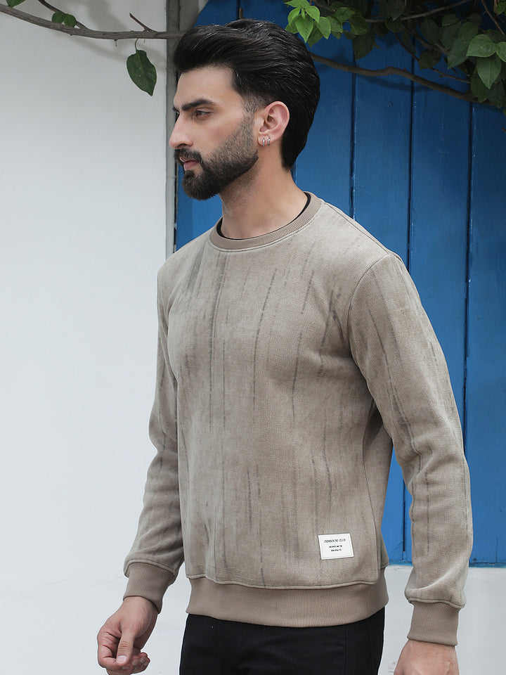 Brown Abstract Print Sweatshirt