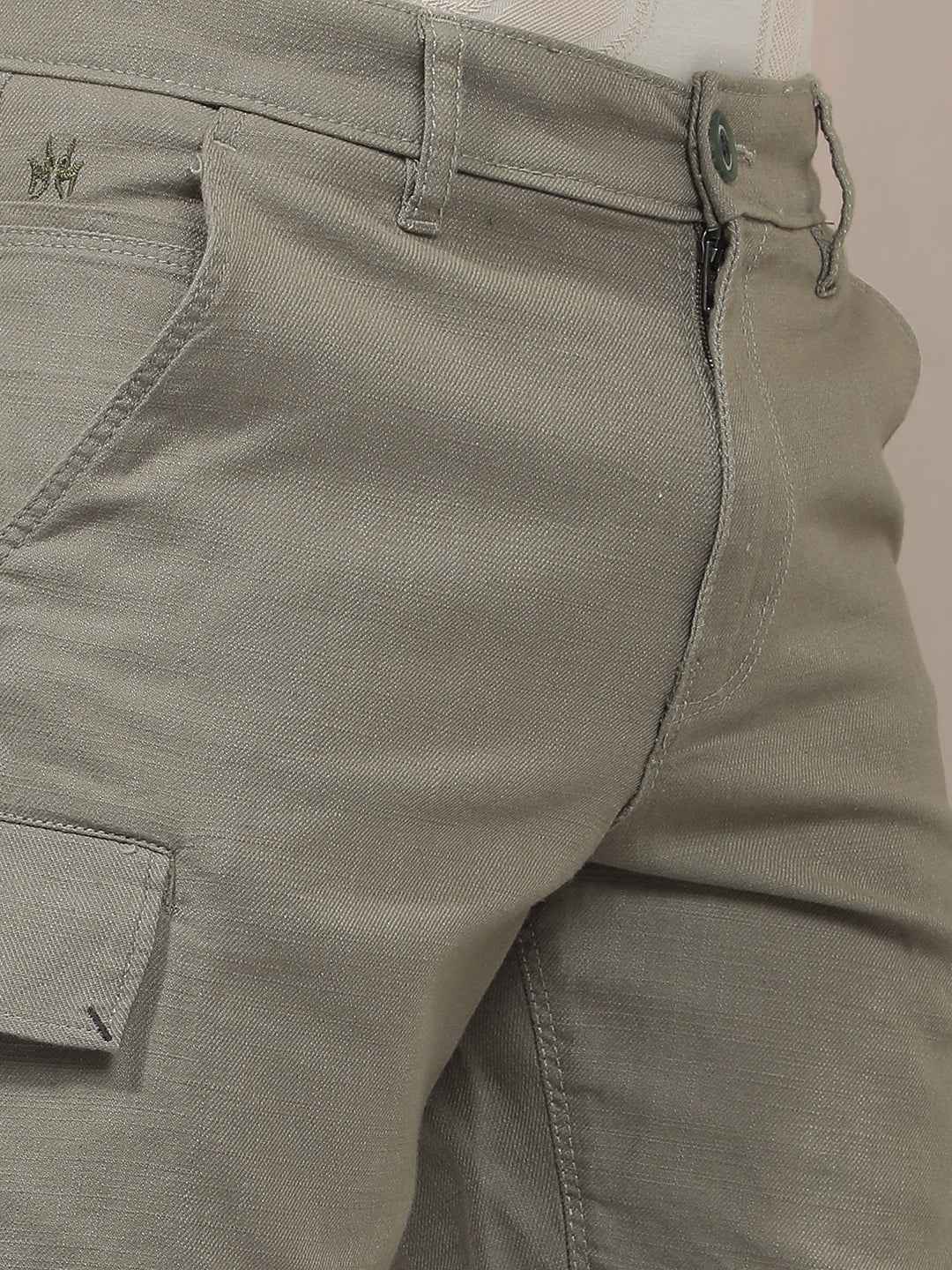 Olive 100% Cotton Cargo Shorts