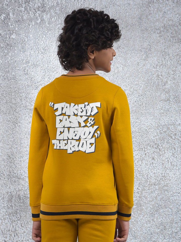 Mustard Typographic Print Sweatshirt