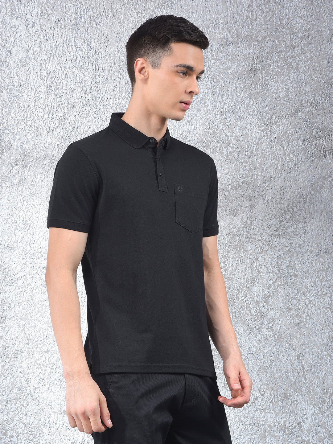 Black Polo Neck T-Shirt