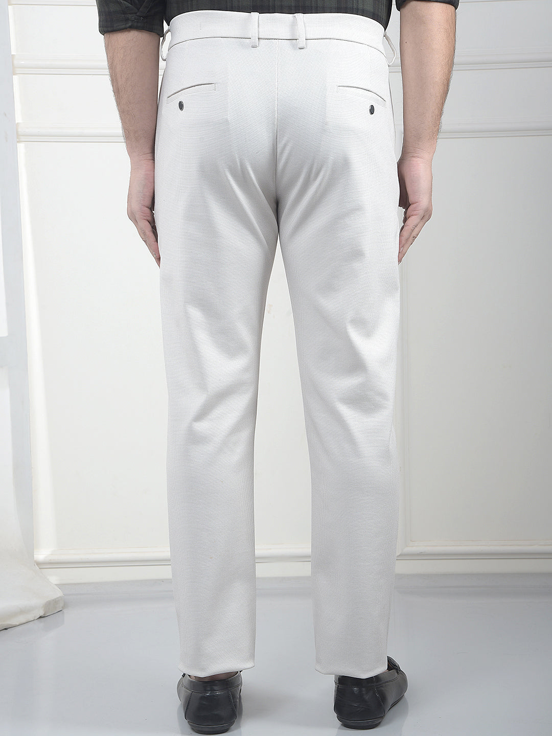 Beige Jacquard Knitted Trousers