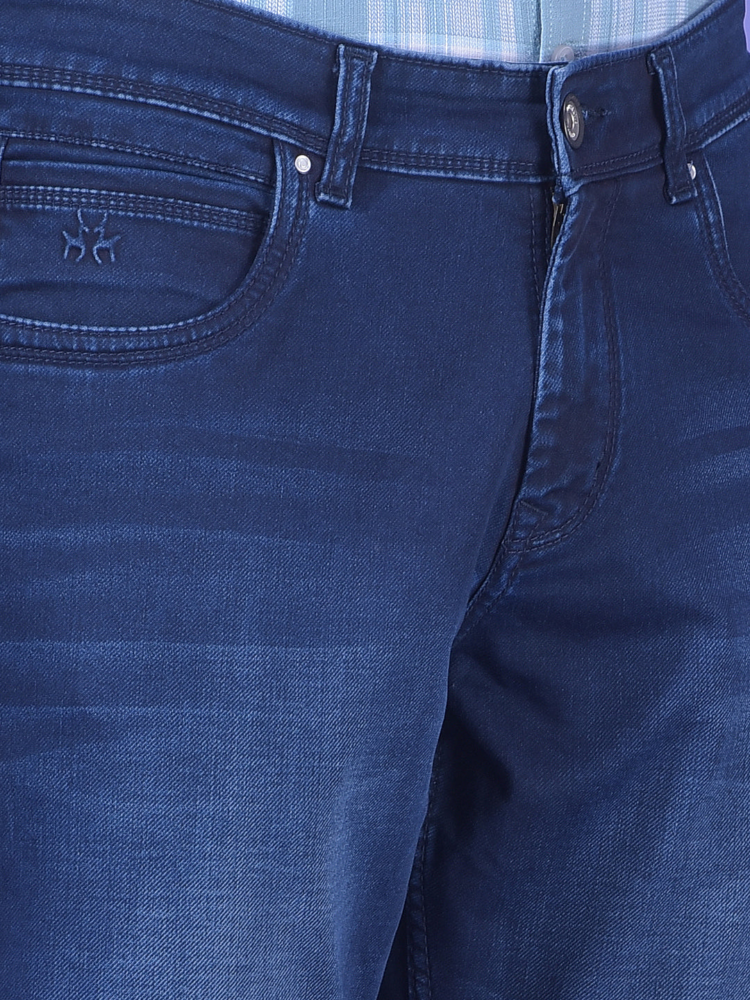 Dark Blue Stretch Straight Jeans