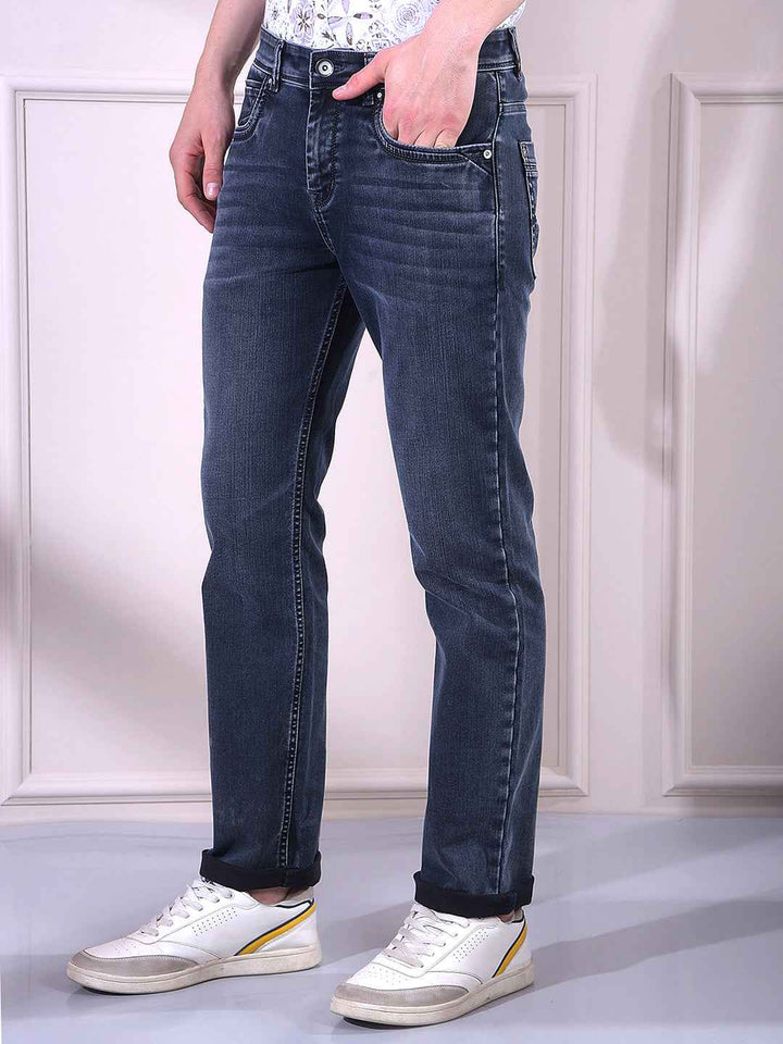 Modern Blue Stretch Casual Jeans