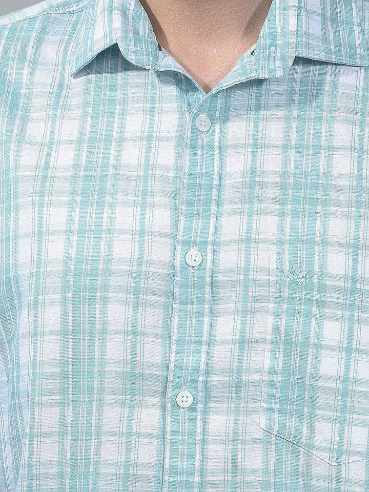 Green Checked 100% Cotton Shirt