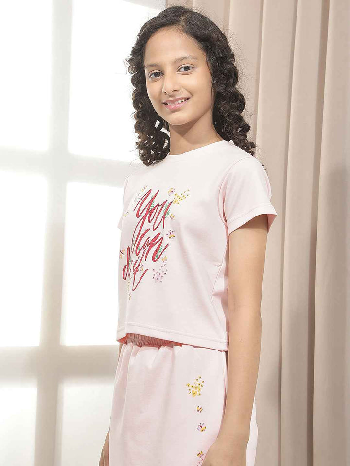 Pink Embellished T-Shirt
