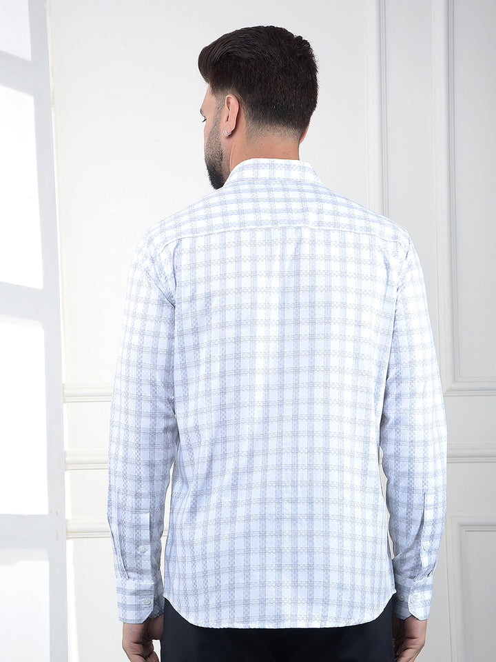 Grey Checked 100% Cotton Shirt
