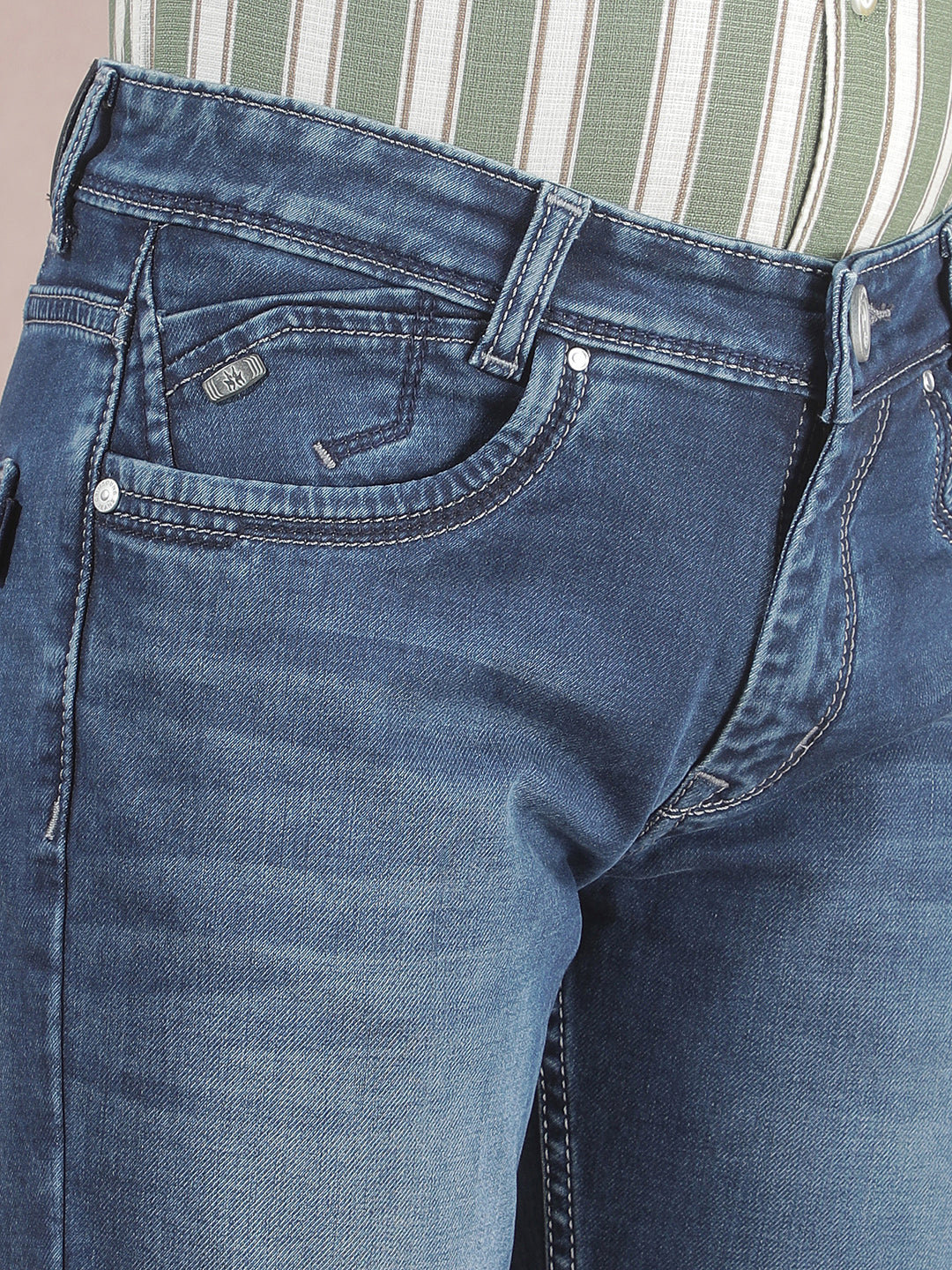 Trendy Slim Fit Navy Blue Jeans
