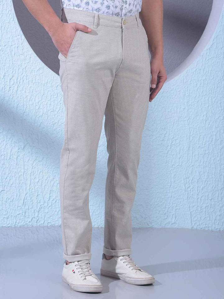 Grey Micro Check Trousers