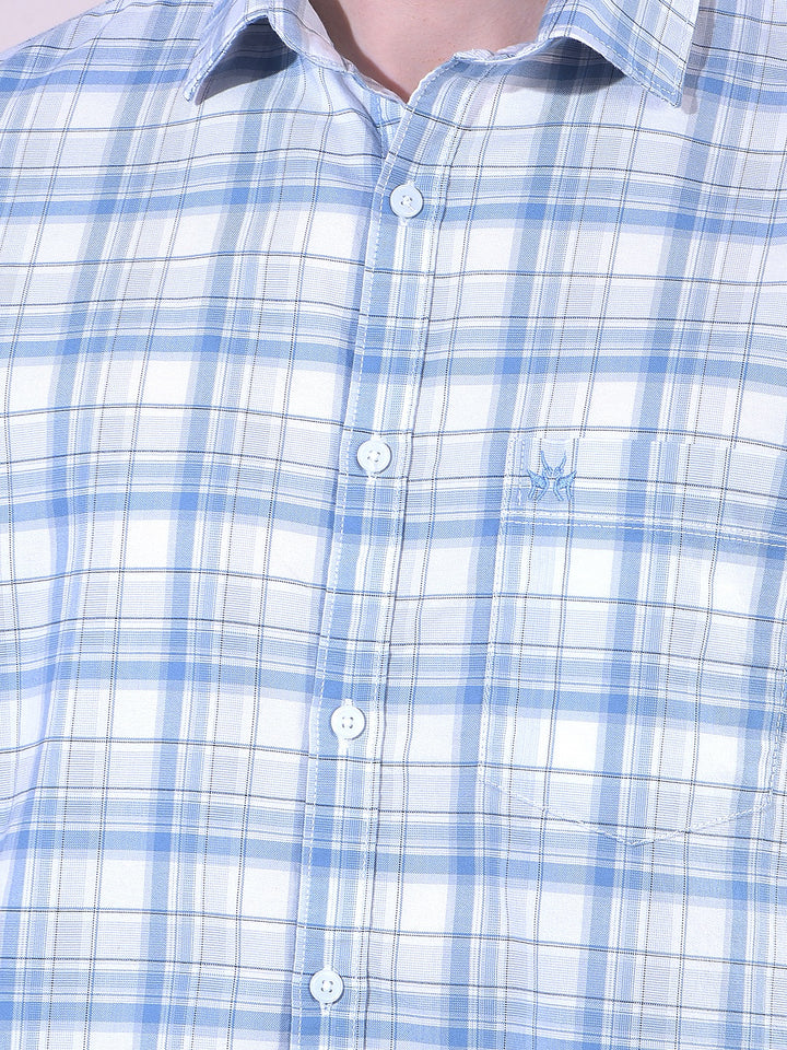 Blue Checked 100% Cotton Shirt