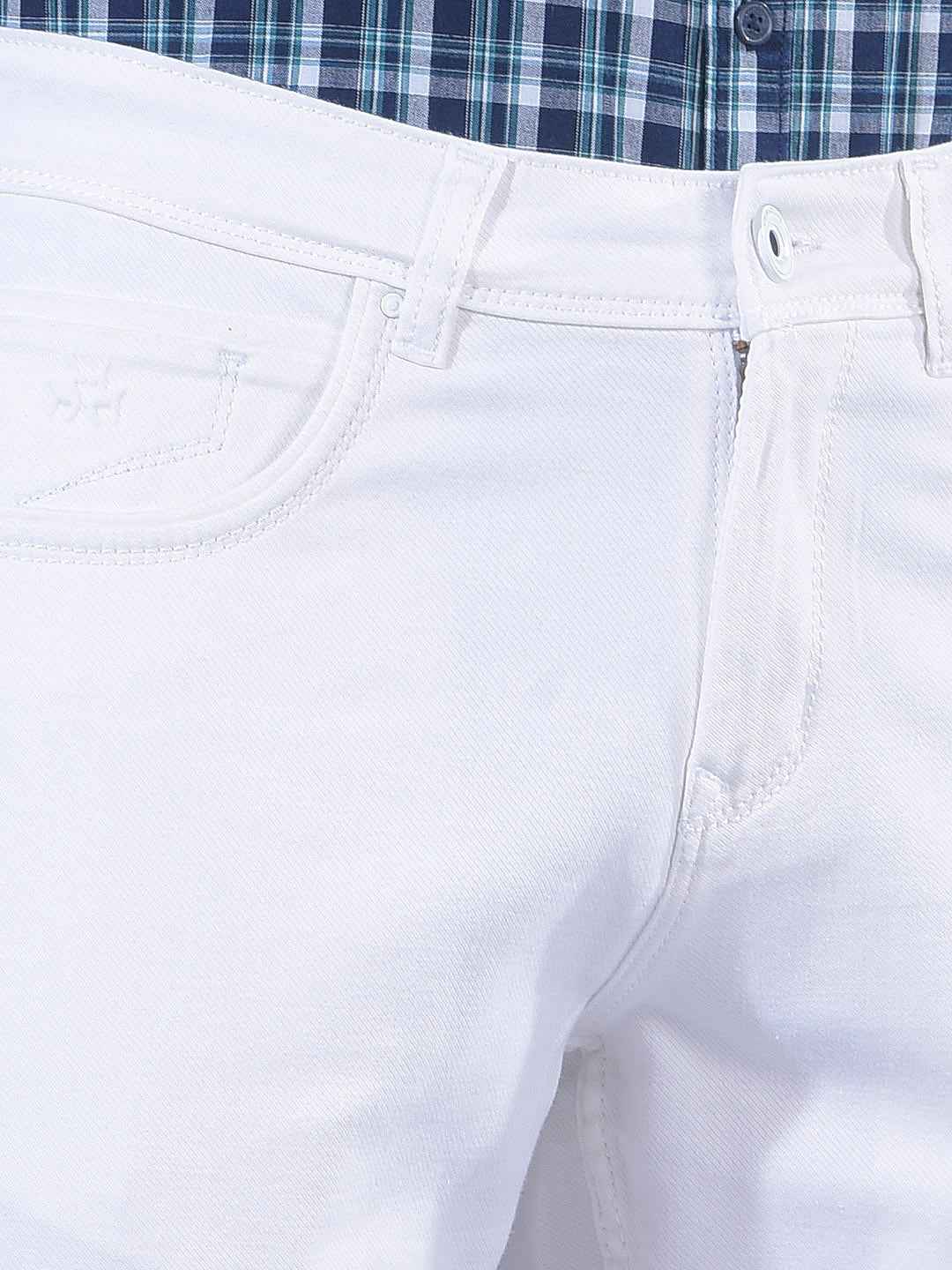 Pure White Straight Crisp Jeans