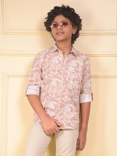 Red Floral Print 100% Cotton Shirt