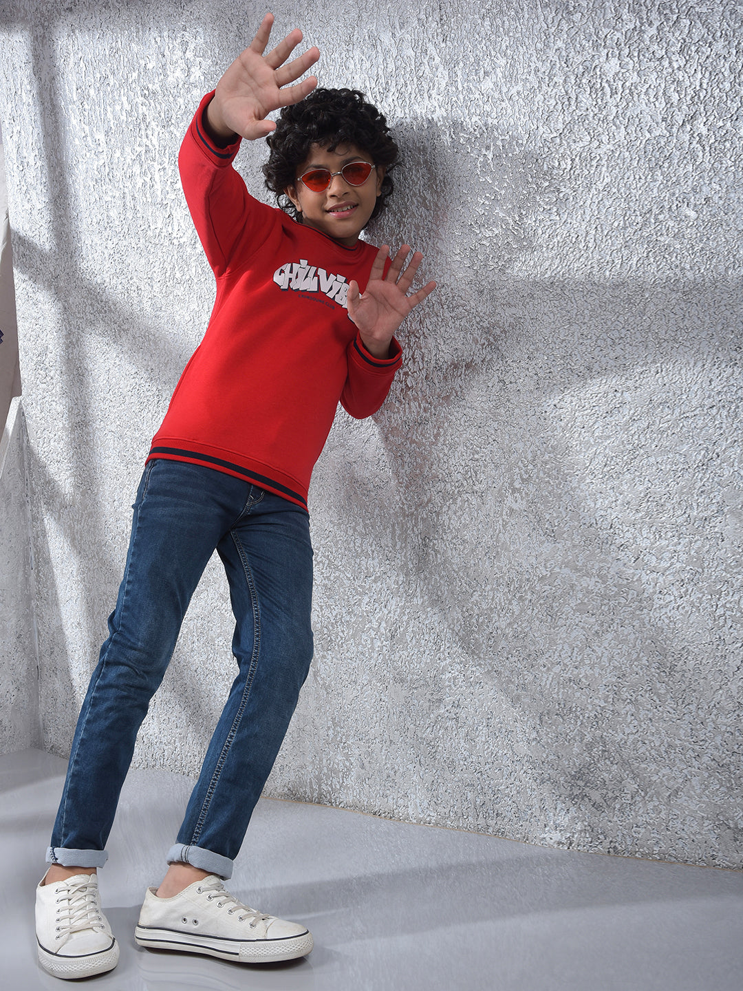 Red Graphic Print Sweatshirt