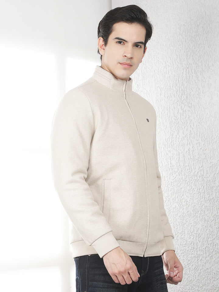 Modern Almond Beige Bomber Jacket