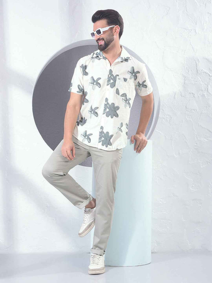Green Floral Print Shirt