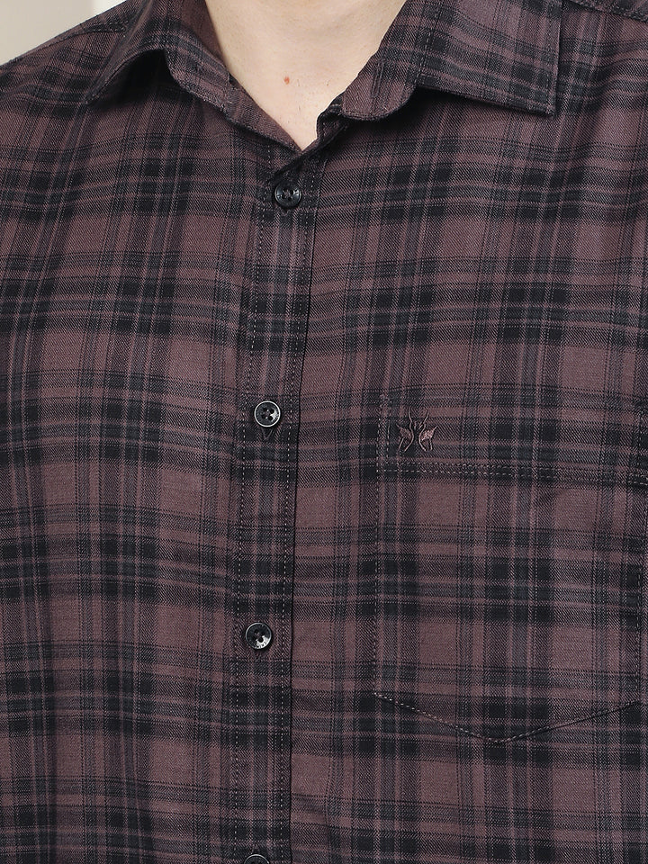 100% Cotton Wine Checked Shirt